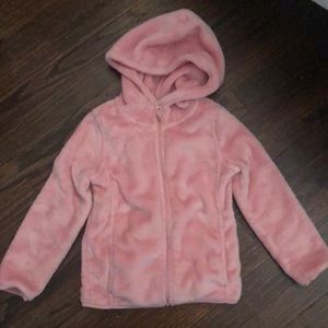Girls pink Sherpa zip up hoodie jacket. So soft!